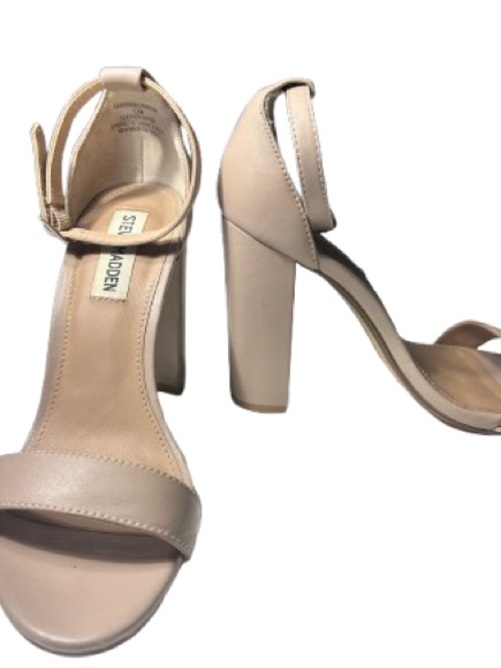 Steve Madden Beige Block Heel Sandals